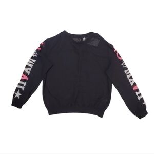 H&M Women's Black Sheer Long Sleeve Mystic Evil‎ Eye Top Size 4